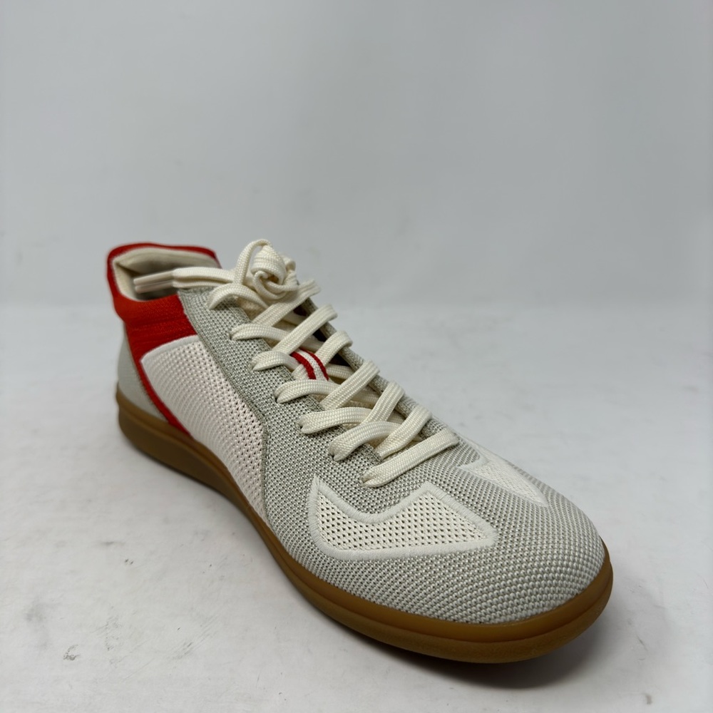 Rothy’s The RS01 Sneaker Off White Red Grey Up Comfort Gum Bottom Men’s 9 NWOB